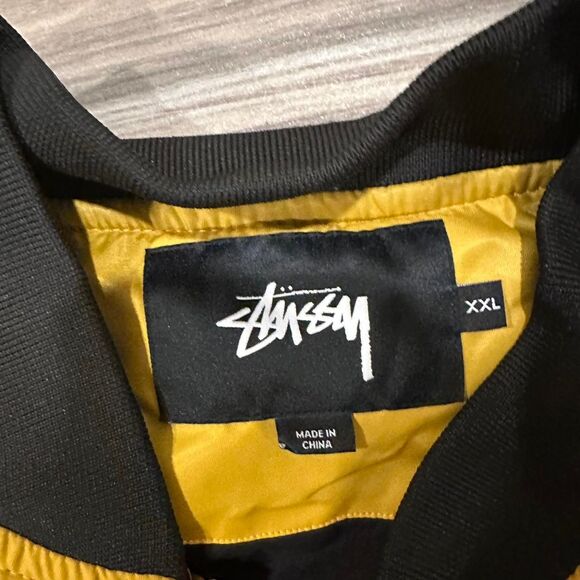 Yellow Stussy Full Zip Bomber Jacket - Picture 6 of 8